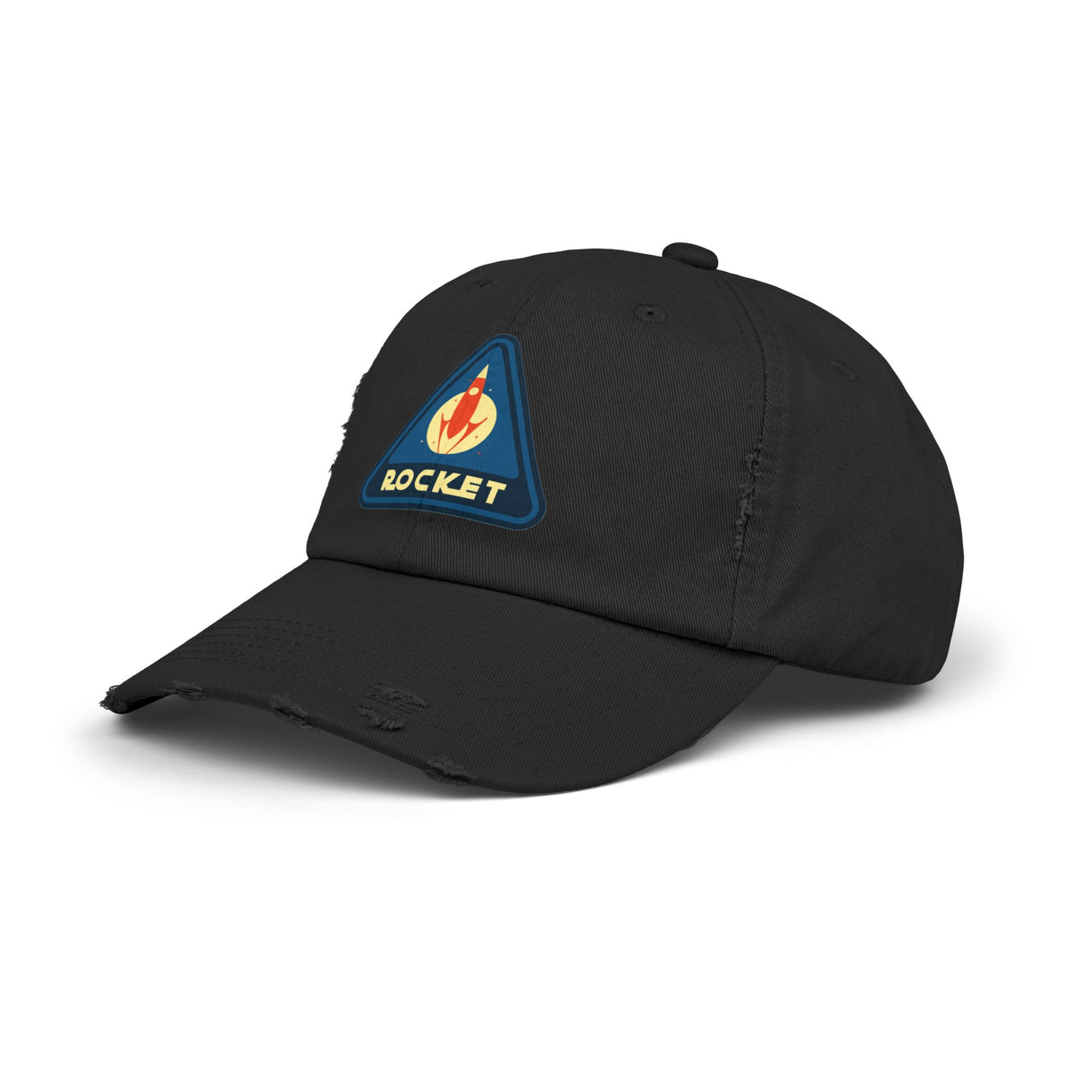 Shop Rocket Sign Distressed Cap | Unique Sci-Fi Hat 