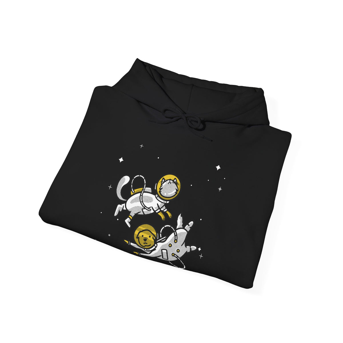 Space Buddies Hoodie - Funny Dog and Cat Astronaut Sci-Fi