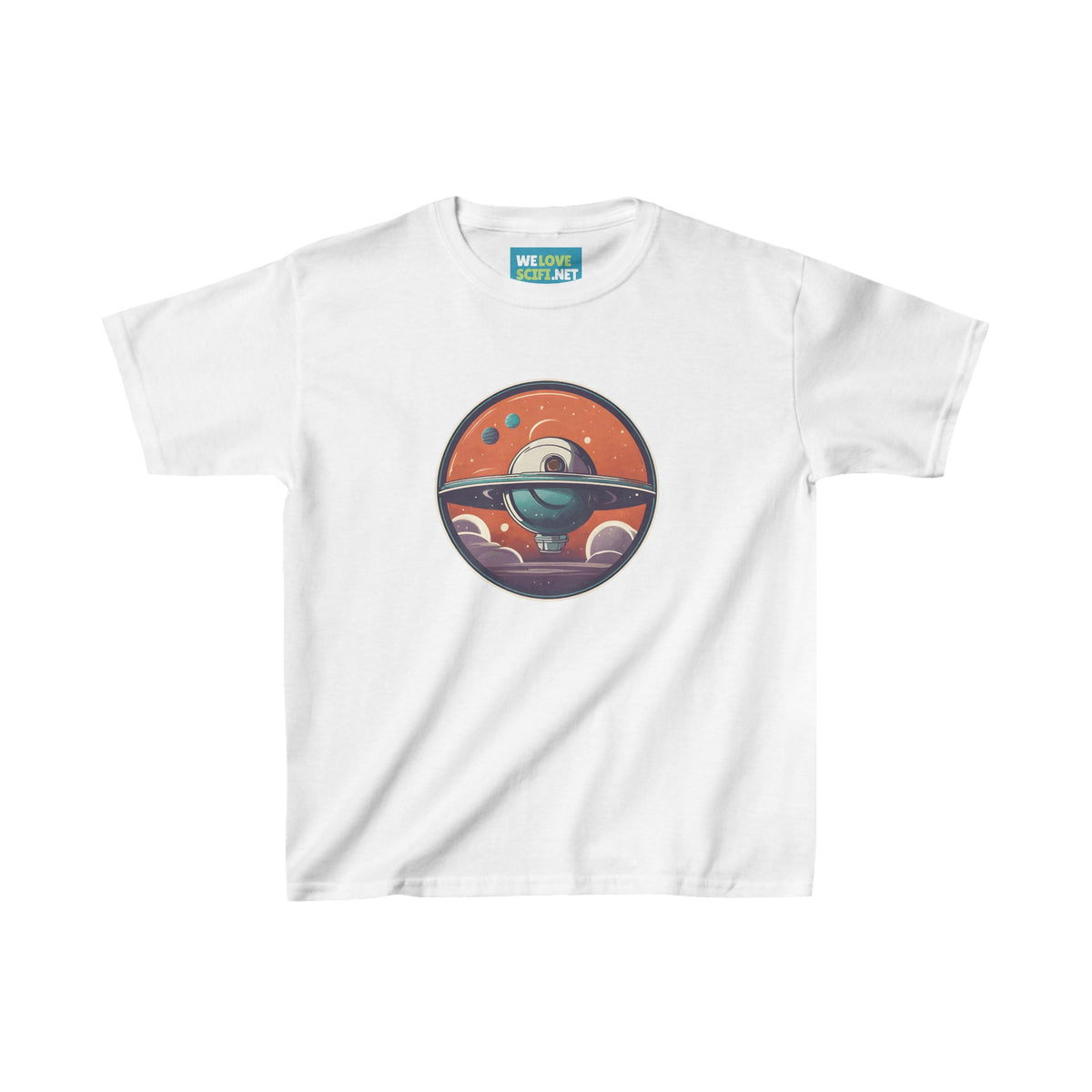 Spacestation No.2 Space Art Astronaut Kids Heavy Cotton Tee