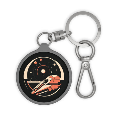 Retro Spaceship Keyring Tag-welovescifi.net