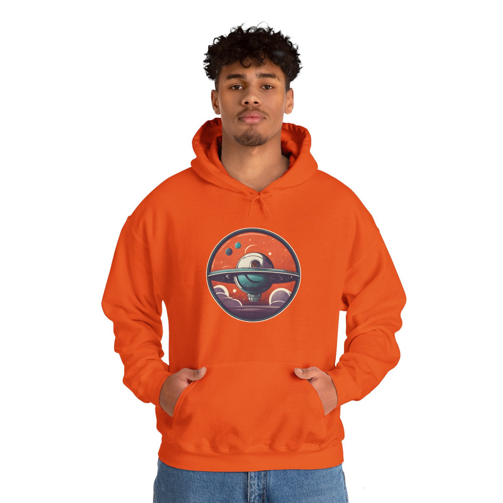 Here to Stay Space Art Hoodie – Sci-Fi Style Apparel