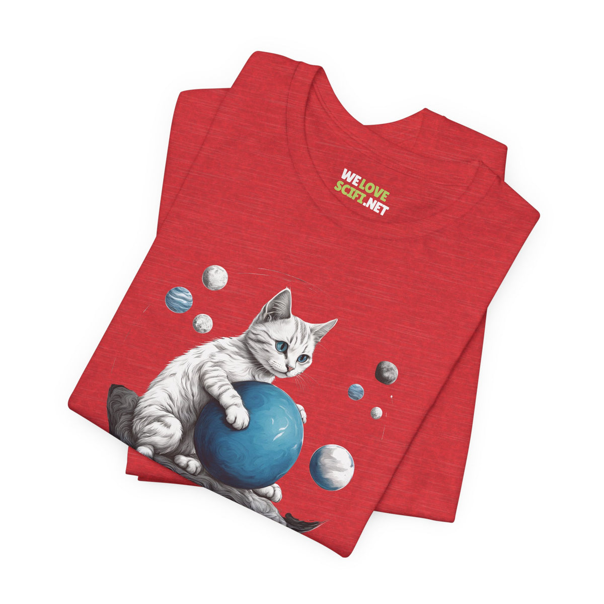 Space Player Cat Sci-Fi T-Shirt | Unique Sci-Fi Tees