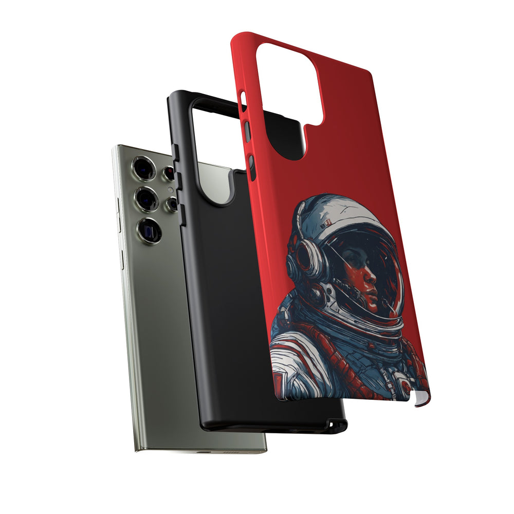 Astronaut In Red SpaceArt Tough Samsung Galaxy Mobile Cases