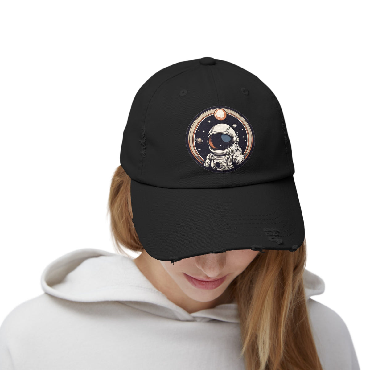 Welcome To Space Age Unisex Astronaut Distrassed Cap-welovescifi.net