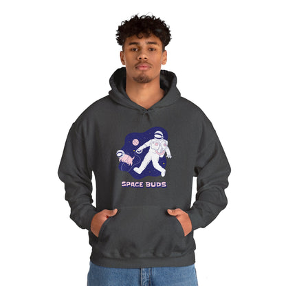 Space Buds Hoodie Funny Astronaut and Dog Sci-Fi Hoodie