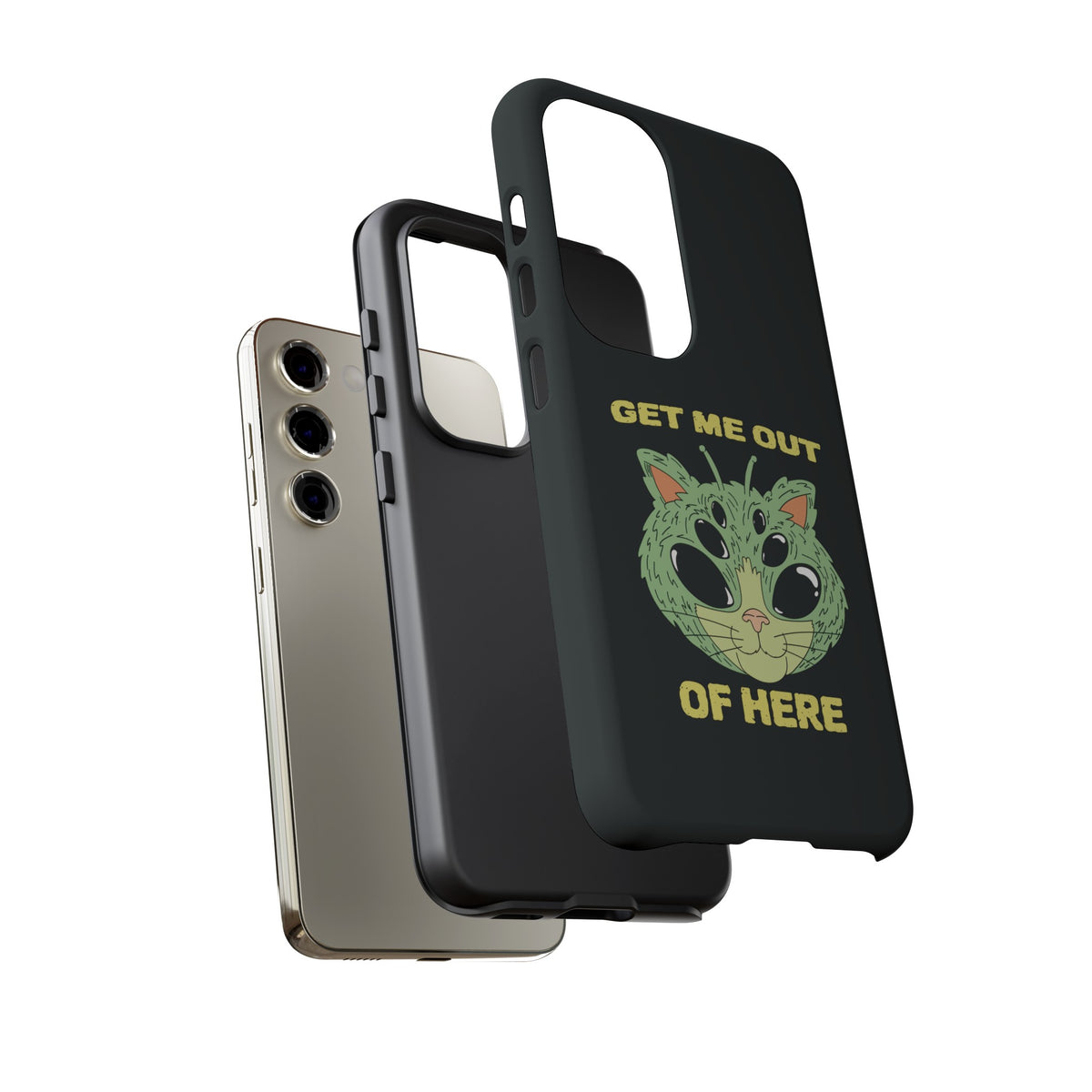 Get Me Out Of Here Funny UFO Sci-Fi Cat Tough Samsung Cases