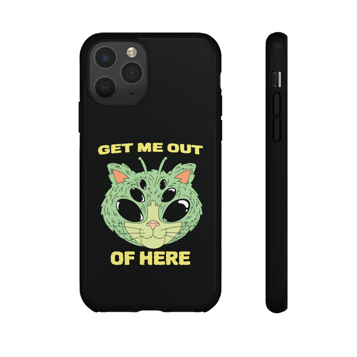 Out Of Here Funny UFO Cat Sci-Fi Tough iPhone Mobile Cases