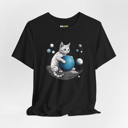 Space Player Cat Sci-Fi T-Shirt | Unique Sci-Fi Tees