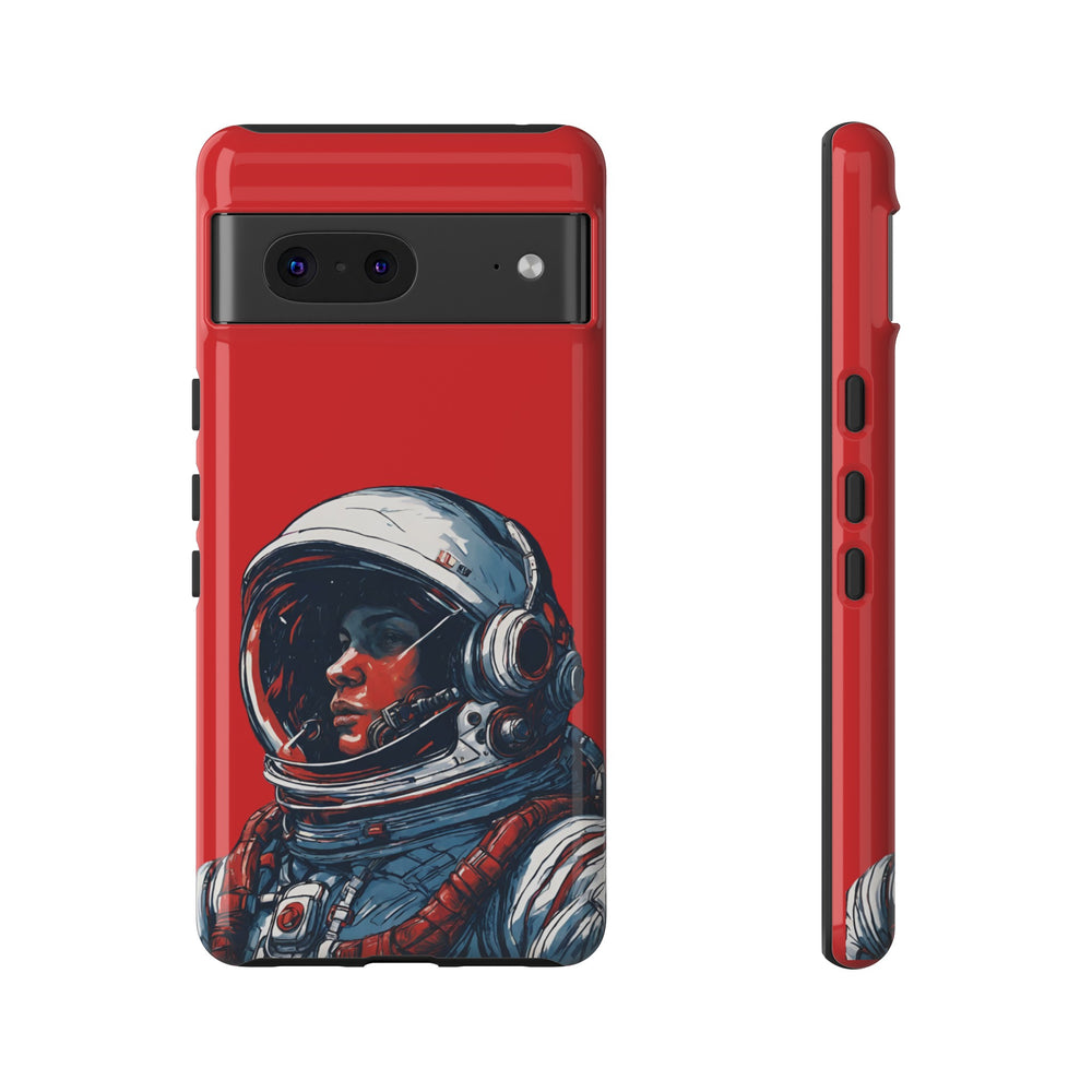 Astronaut In Red SpaceArt Tough Google Pixel Mobile Cases