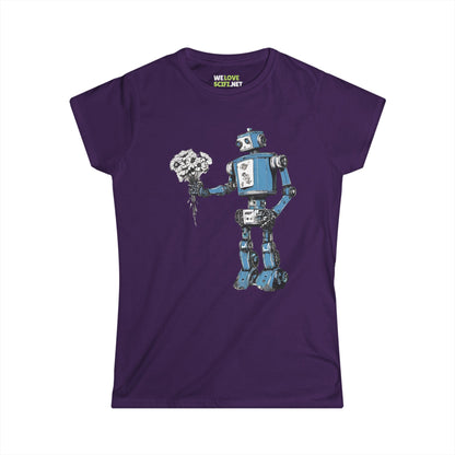 You Never Bring Me Flowers SpaceArt Robot Woman's Tee-welovescifi.net