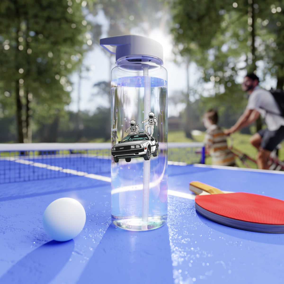 Water Bottle - Party in a Delorean Astronaut Tritan Bottle