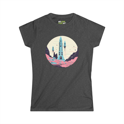 space art tee-The Liftoff Space Art Sci-Fi Woman's Tee