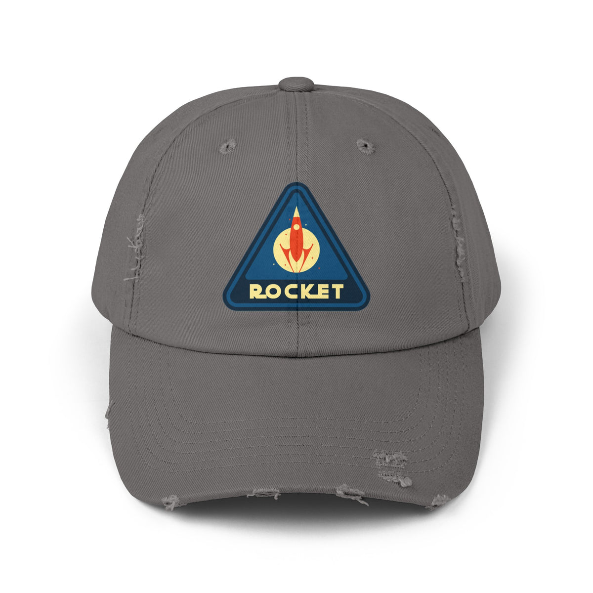 Shop Rocket Sign Distressed Cap | Unique Sci-Fi Hat 