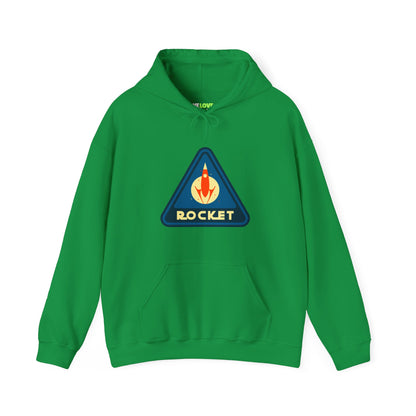 sci-fi hoodie-Rocket Retro Sign SciFi Hoodie-welovescifi.net