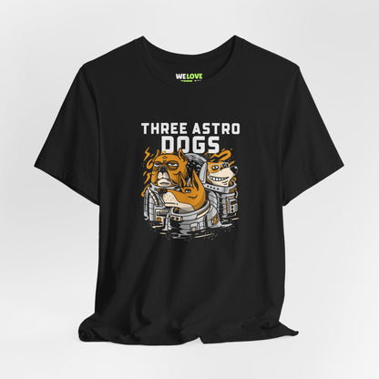 Three Astro Dogs Funny Astronaut Sci-Fi T-Shirt-welovescifi.net