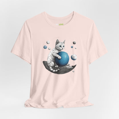 Space Player Cat Sci-Fi T-Shirt | Unique Sci-Fi Tees