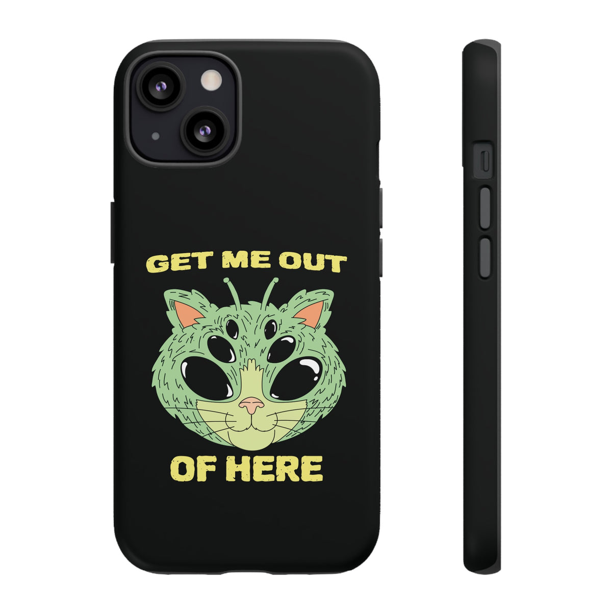 Out Of Here Funny UFO Cat Sci-Fi Tough iPhone Mobile Cases