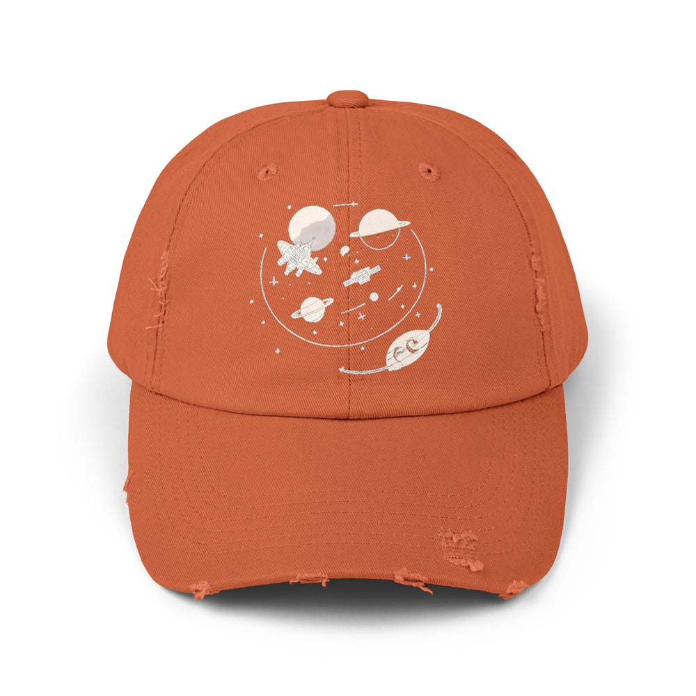 station cap-Space Station No19 Retro Unisex Distressed Cap