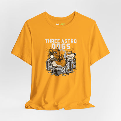 Three Astro Dogs Funny Astronaut Sci-Fi T-Shirt-welovescifi.net