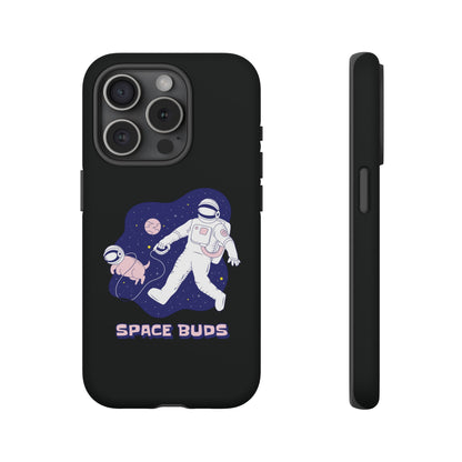 Space Buds iPhone Cases Fun Sci-Fi Astronaut & Dog Covers