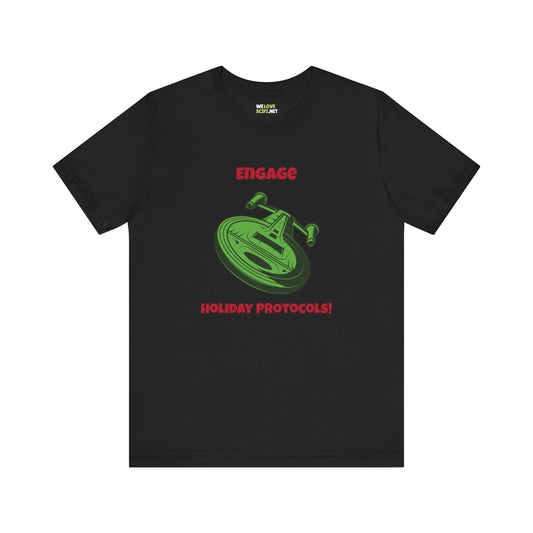 Engage Holiday Protocols Funny Christmas Unisex Tee-welovescifi.net