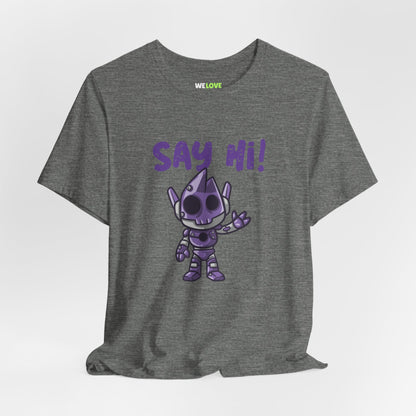 UFO t-shirt-Say Hi Funny UFO Sci-Fi T-Shirt We Love Sci-Fi