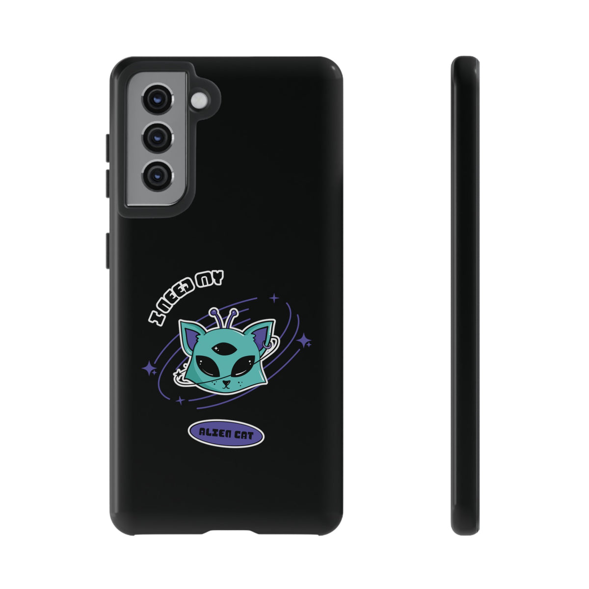 Alien Cat Galaxy Case Funny Sci-Fi Tough Samsung Mobile Case