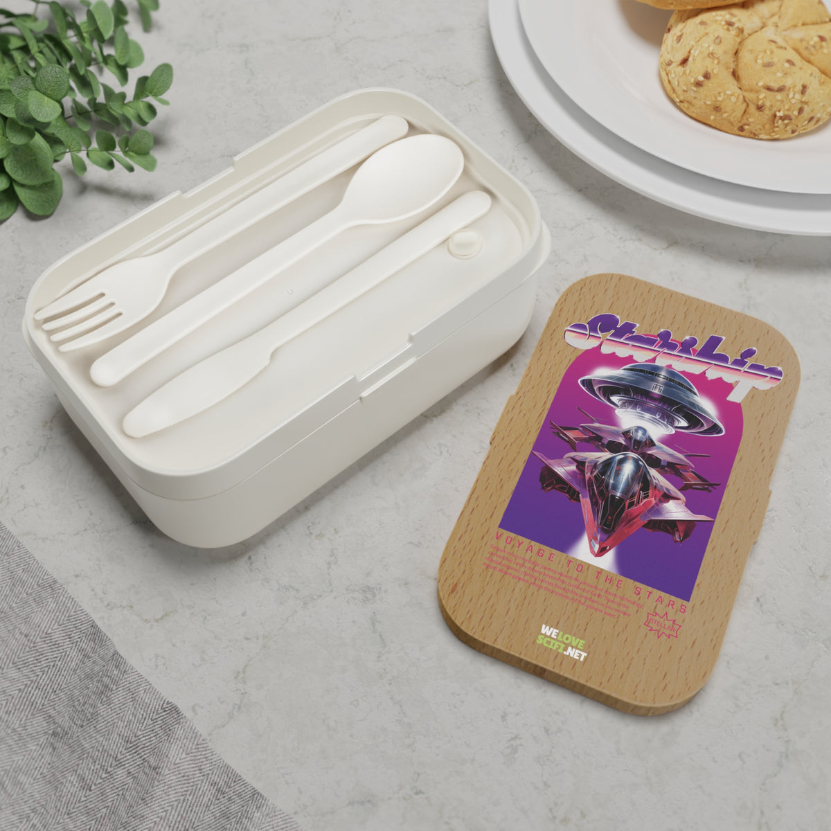 Starship Retro UFO Poster Bento Lunch Box Sci-Fi Merchandise