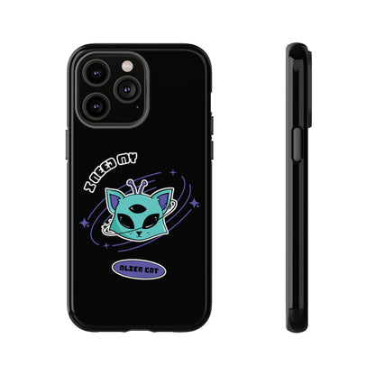 Alien Cat iPhone Case | Funny UFO Sci-Fi Tough Mobile Cover