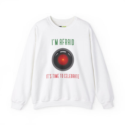 Afraid To Celebrate Funny HAL9000 Christmas Crewneck Sweatshirt-welovescifi.net