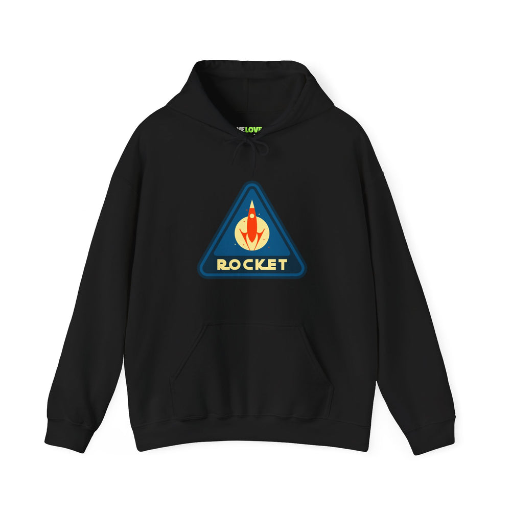 sci-fi hoodie-Rocket Retro Sign SciFi Hoodie-welovescifi.net