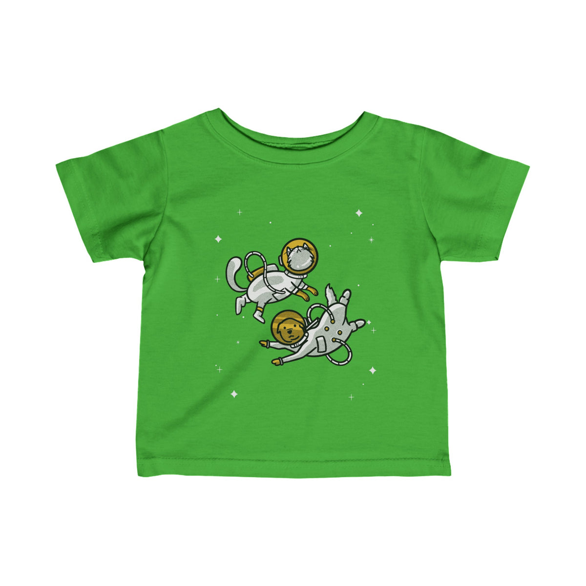 Cat And Dog Astro Friends Funny Astronaut Infant Fine Jersey