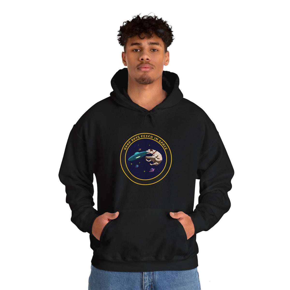 Good Boys Fetch In Space Funny Dog Sci-Fi Hoodie-welovescifi