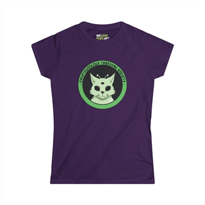 Cryptozoology Tracking Society Funny Cat Alien Woman's Tee