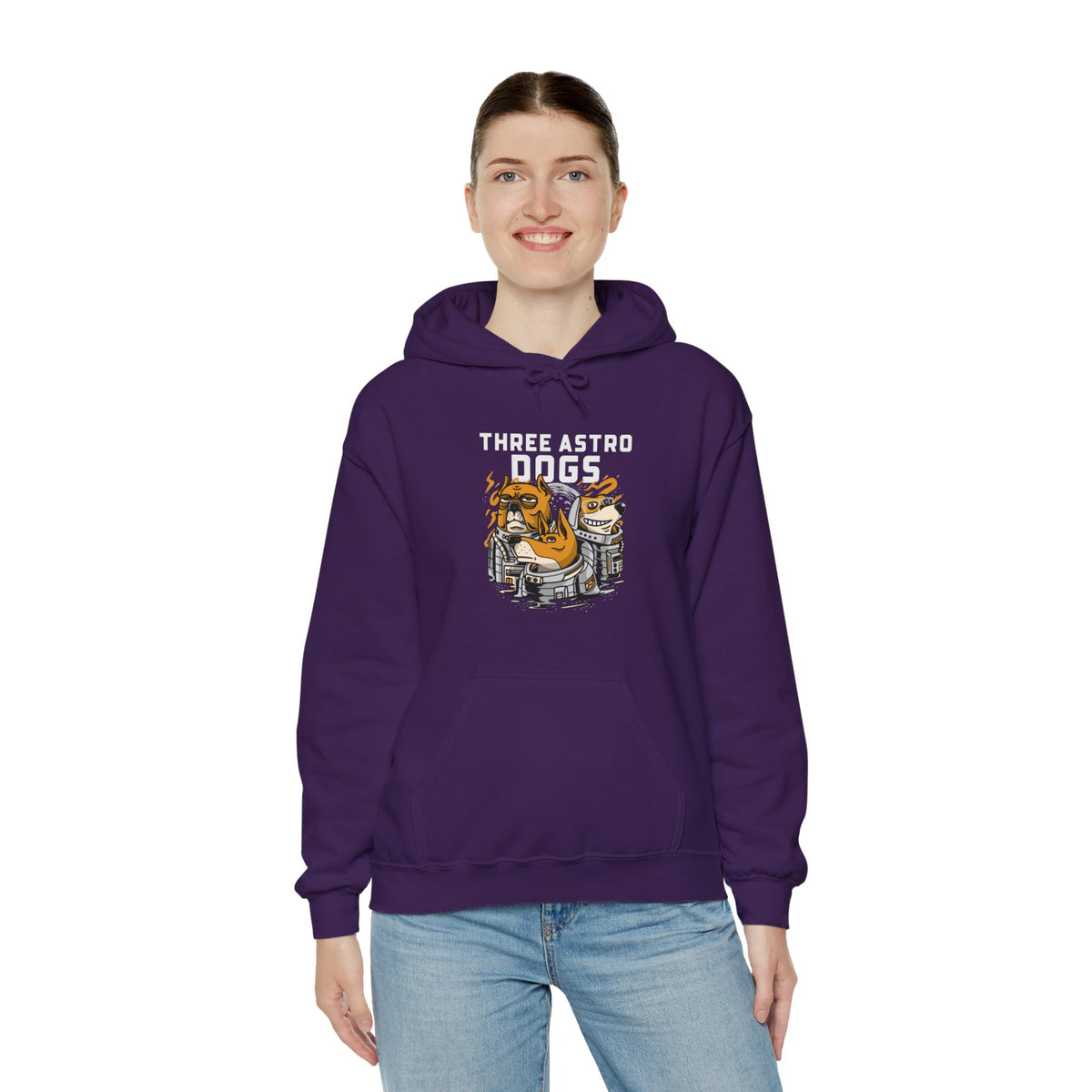 Three Astro Dogs Funny Sci-Fi Hoodie-welovescifi.net