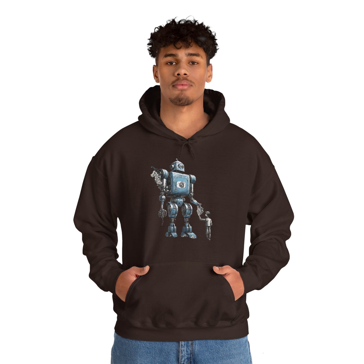 Bringing You Flower Robot Spaceart Sci-Fi Hoodie-welovescifi