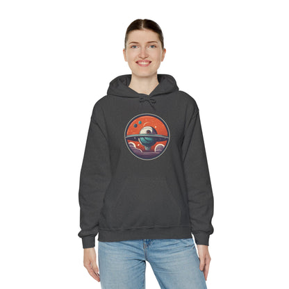 Here to Stay Space Art Hoodie – Sci-Fi Style Apparel