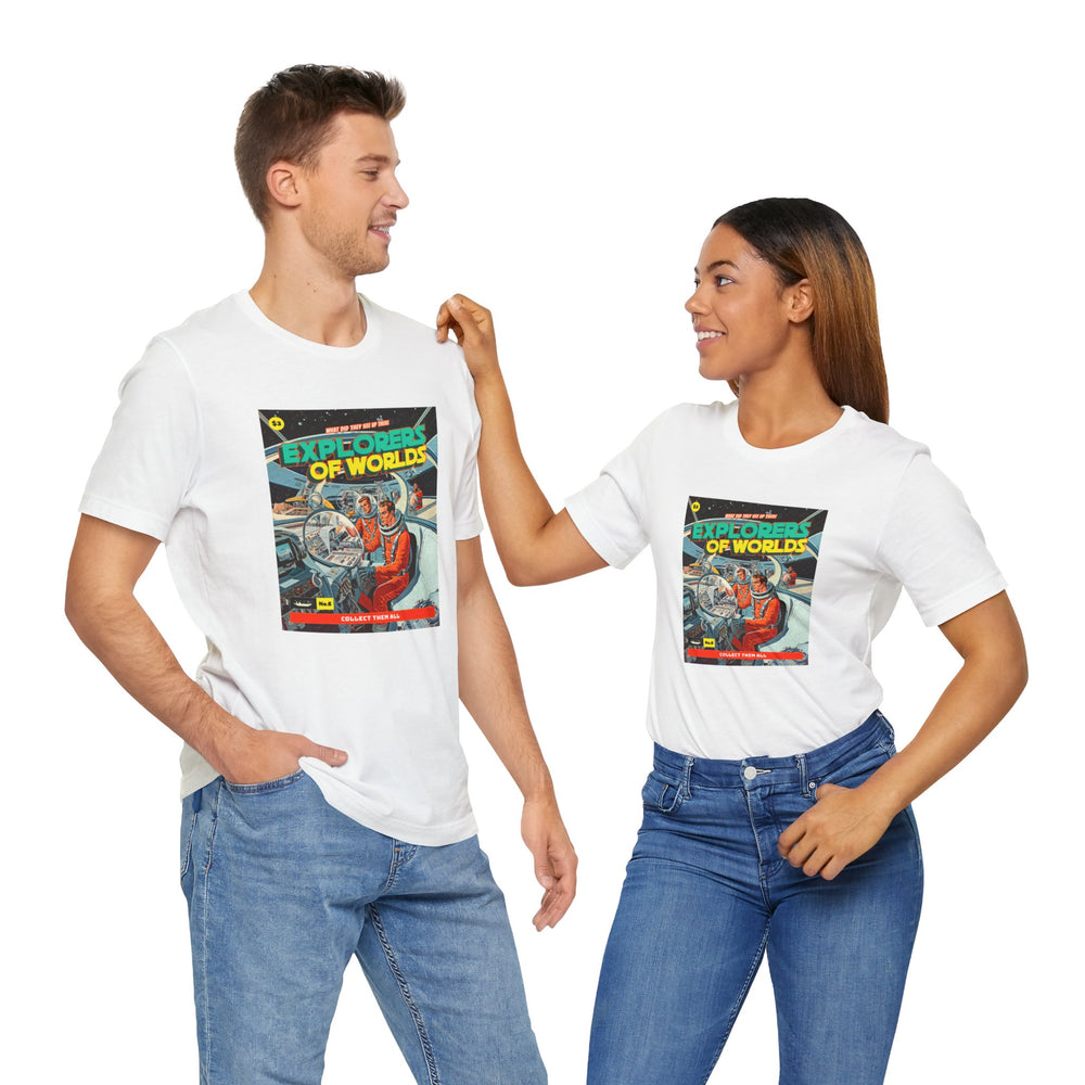 Explorers Of Worlds Retro Sci-Fi T-Shirt-welovescifi.net