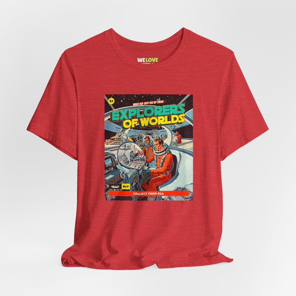 Explorers Of Worlds Retro Sci-Fi T-Shirt-welovescifi.net