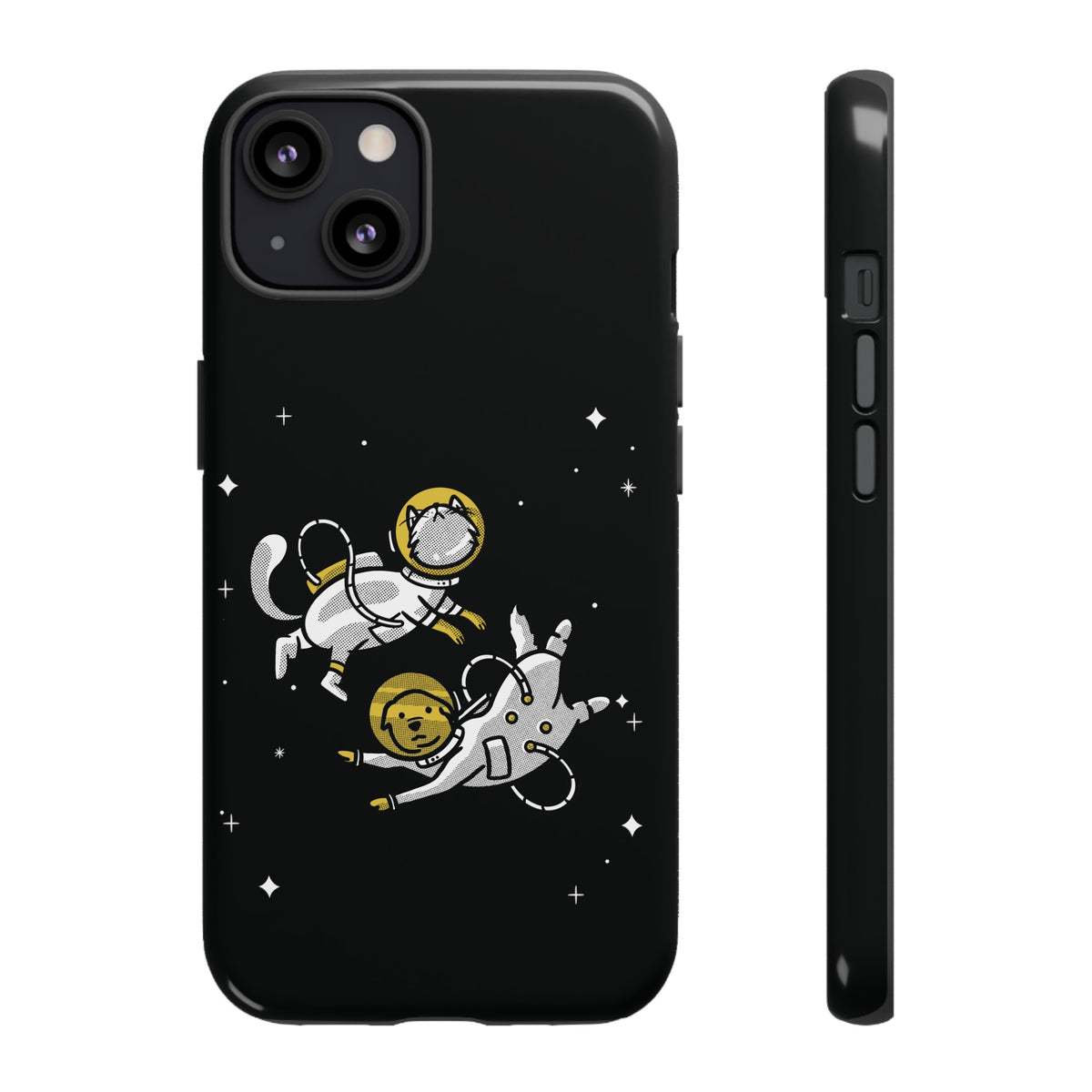 Funny Astronaut Mobile Case for iPhone - Dog & Cat Sci-Fi 