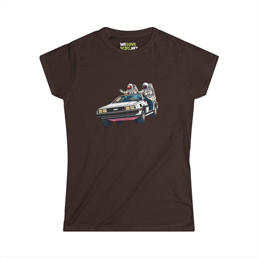 Delorean Party Astronaut Woman's Tee-welovescifi.net