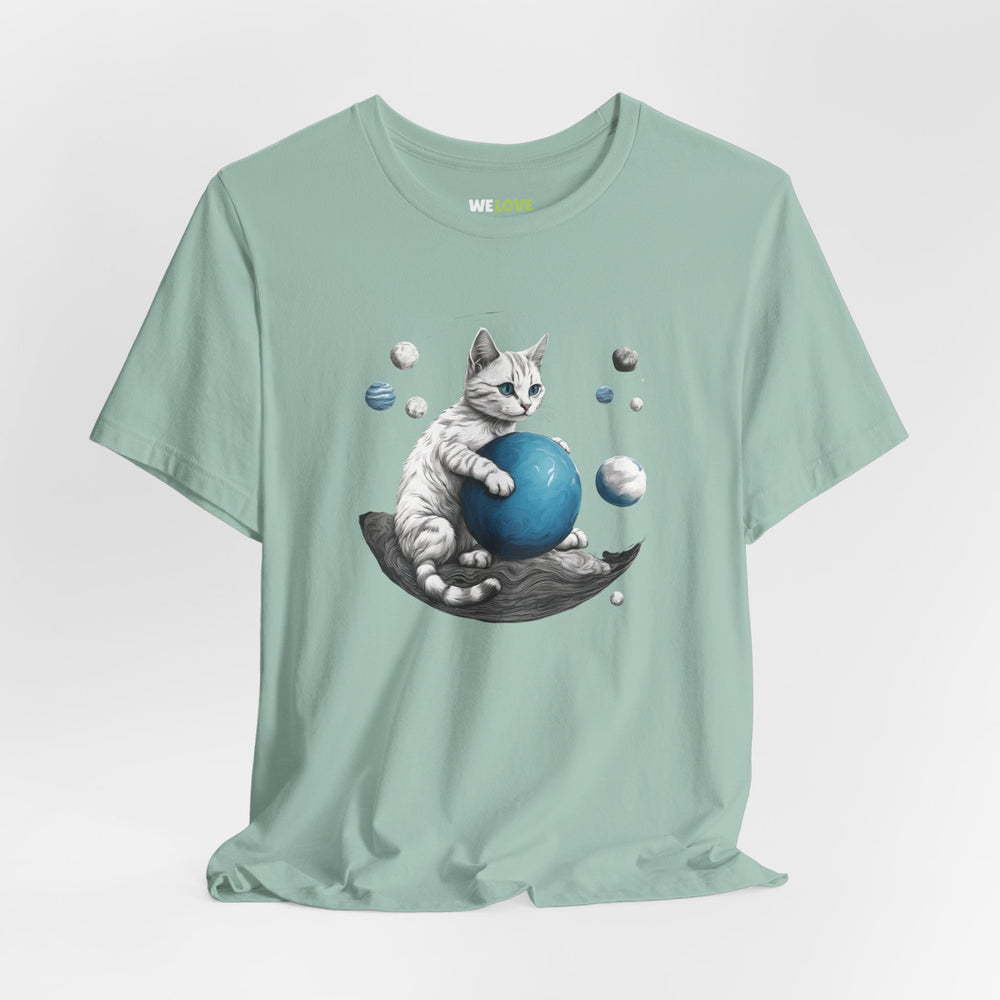 Space Player Cat Sci-Fi T-Shirt | Unique Sci-Fi Tees