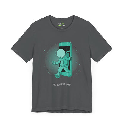 Funny Sci-Fi T-Shirt Just Visiting This Planet Astronaut Tee