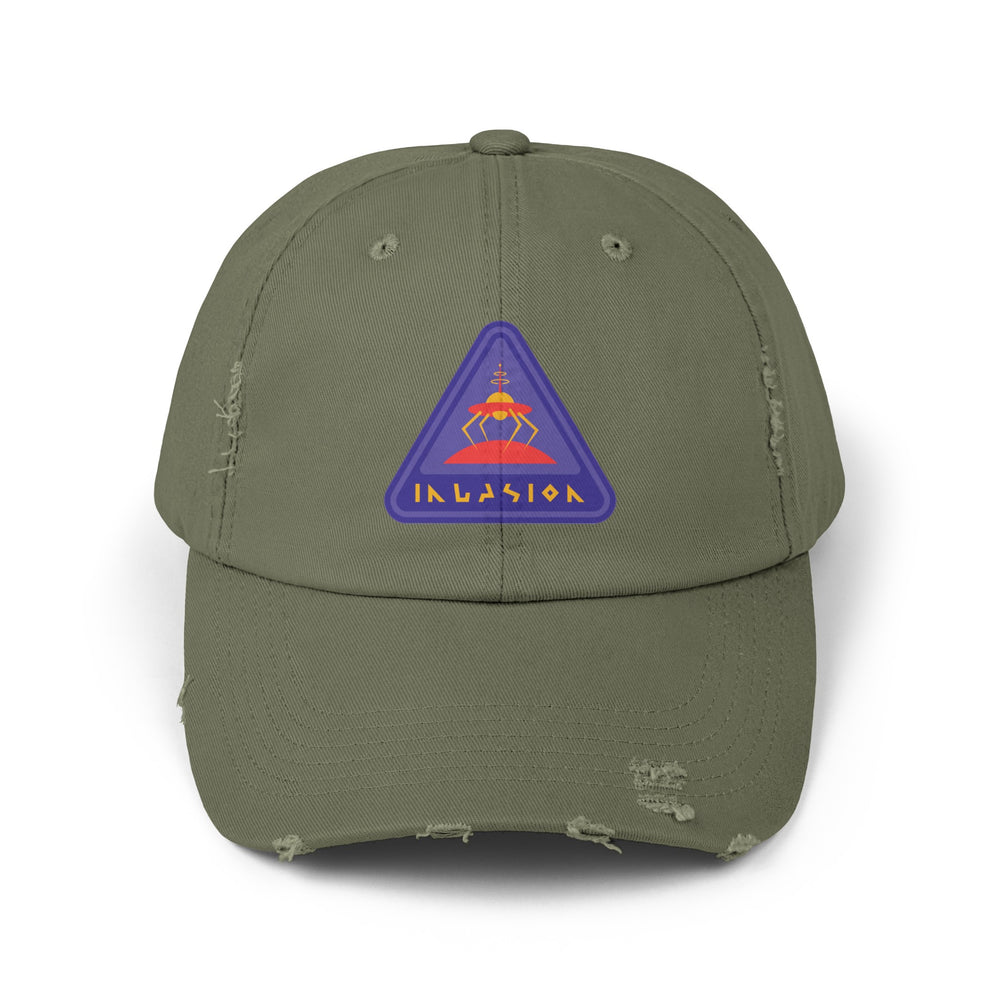 Invasion Sign Cap - Unisex Sci-Fi Distressed Hat WeLoveSciFi