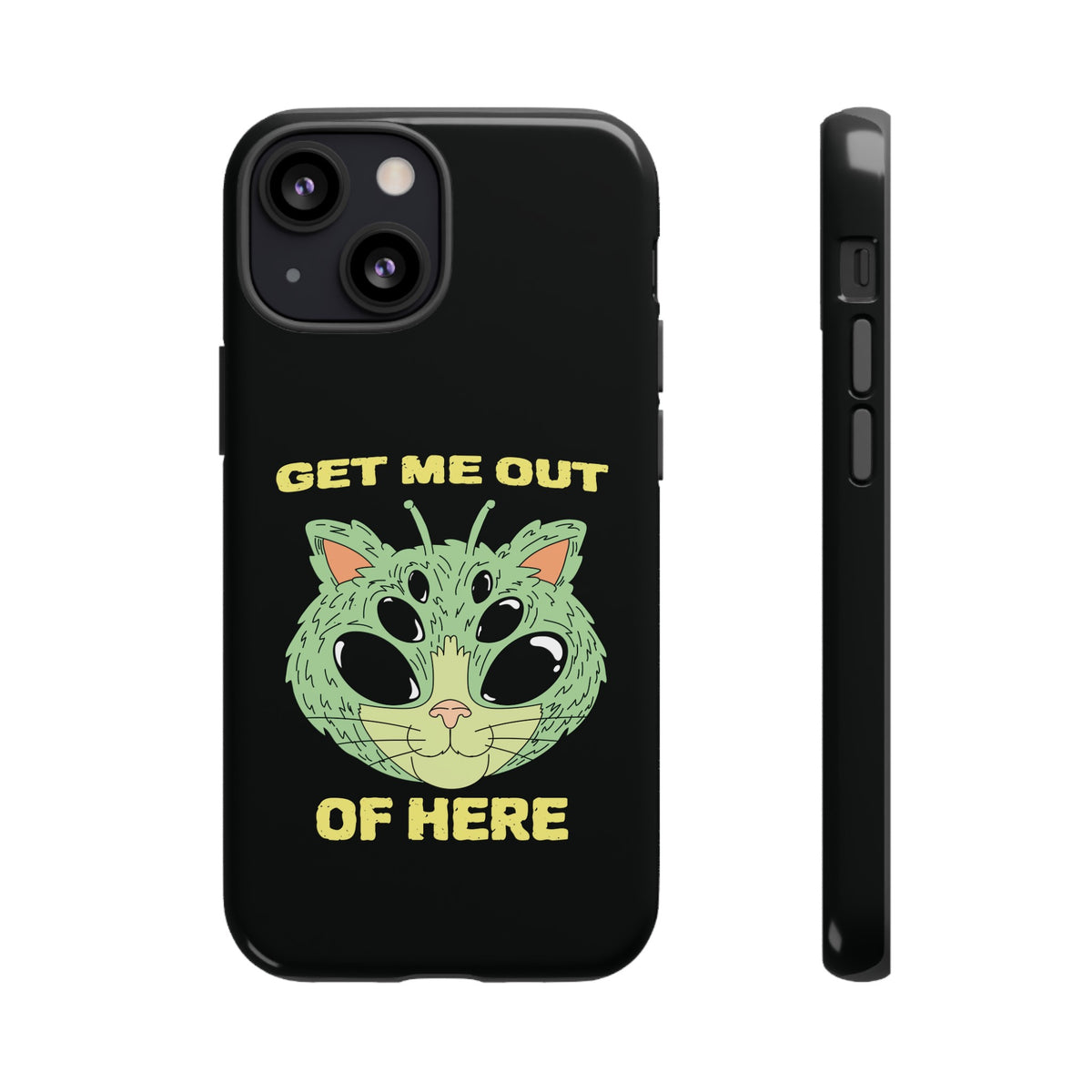 Out Of Here Funny UFO Cat Sci-Fi Tough iPhone Mobile Cases