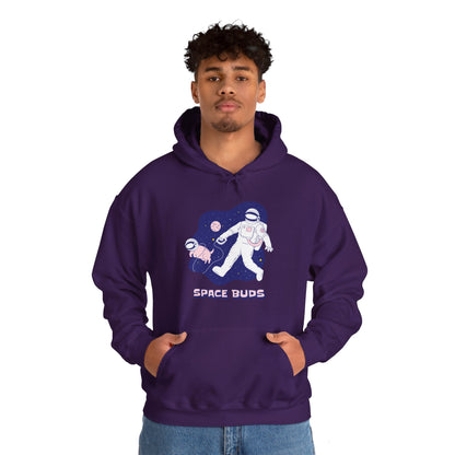 Space Buds Hoodie Funny Astronaut and Dog Sci-Fi Hoodie