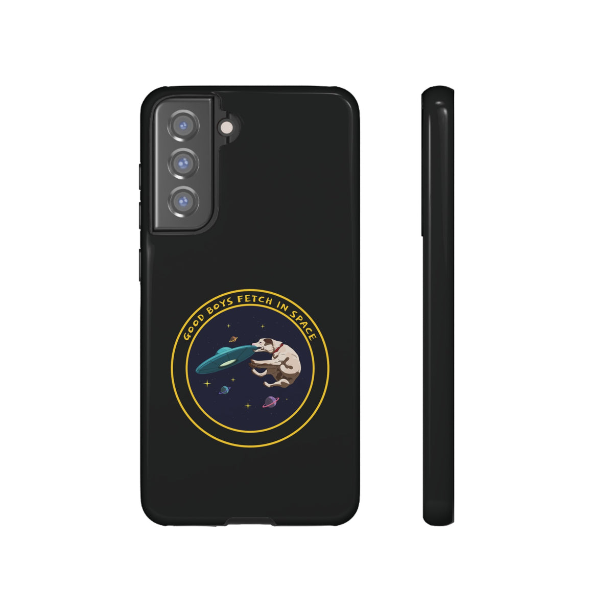 Fetch In Space Dog UFO Tough Samsung Galaxy Mobile Cases