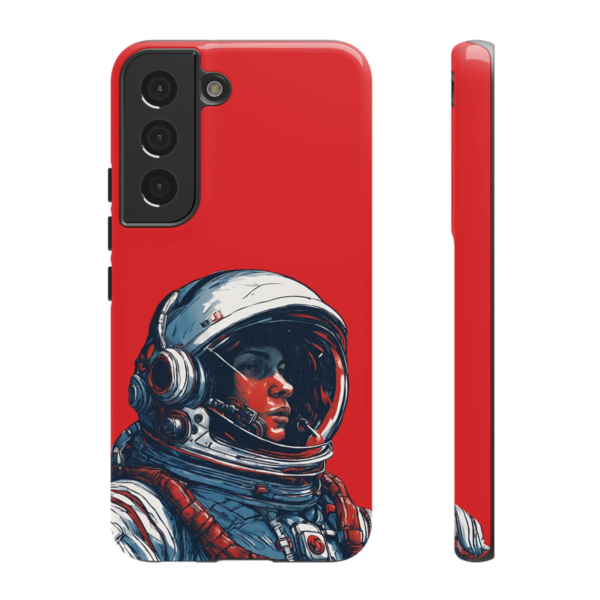 Astronaut In Red SpaceArt Tough Samsung Galaxy Mobile Cases