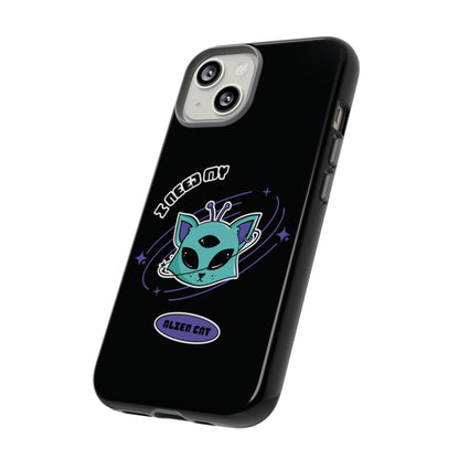 Alien Cat iPhone Case | Funny UFO Sci-Fi Tough Mobile Cover