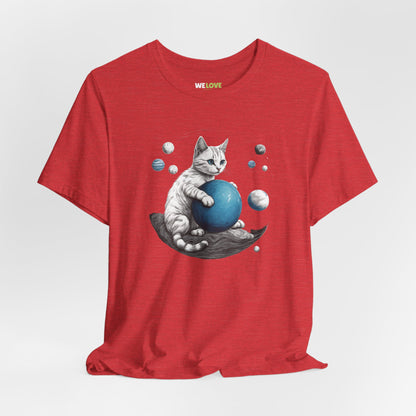 Space Player Cat Sci-Fi T-Shirt | Unique Sci-Fi Tees